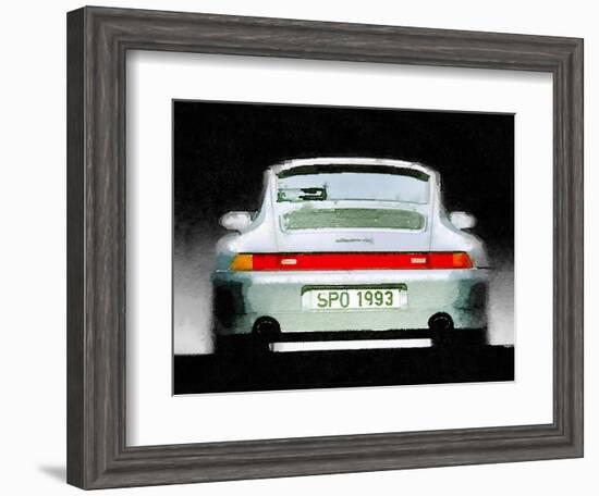 1993 Porsche 911 Rear Watercolor-NaxArt-Framed Art Print