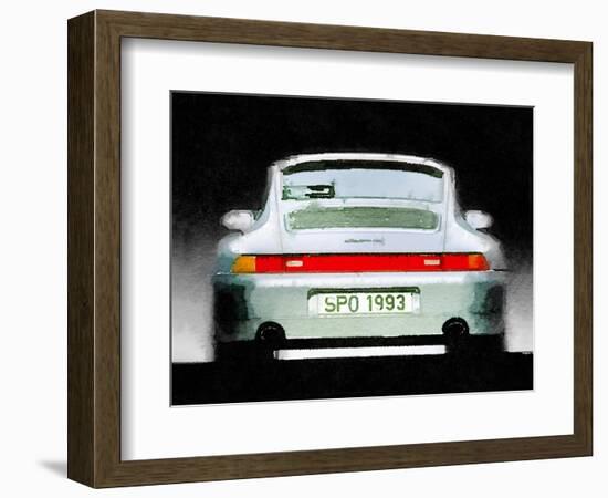 1993 Porsche 911 Rear Watercolor-NaxArt-Framed Art Print