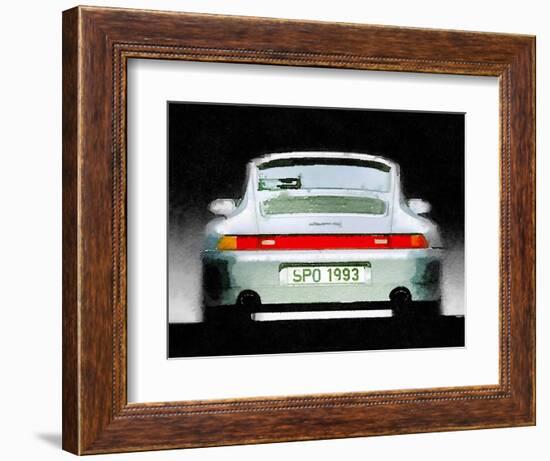 1993 Porsche 911 Rear Watercolor-NaxArt-Framed Art Print