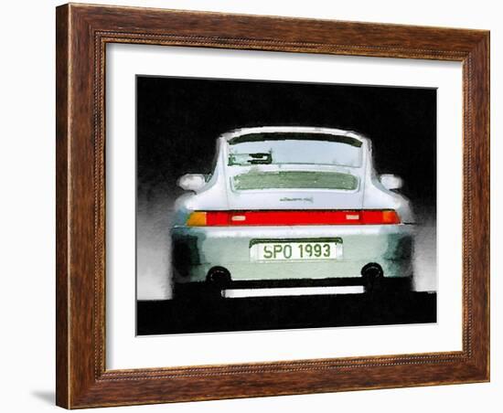 1993 Porsche 911 Rear Watercolor-NaxArt-Framed Art Print