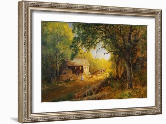 19th-Century American Painting of a Rural Scene with a Wood Mill-Geoffrey Clements-Framed Giclee Print