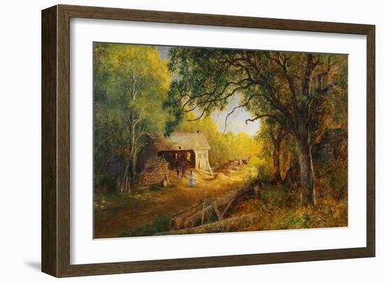 19th-Century American Painting of a Rural Scene with a Wood Mill-Geoffrey Clements-Framed Giclee Print