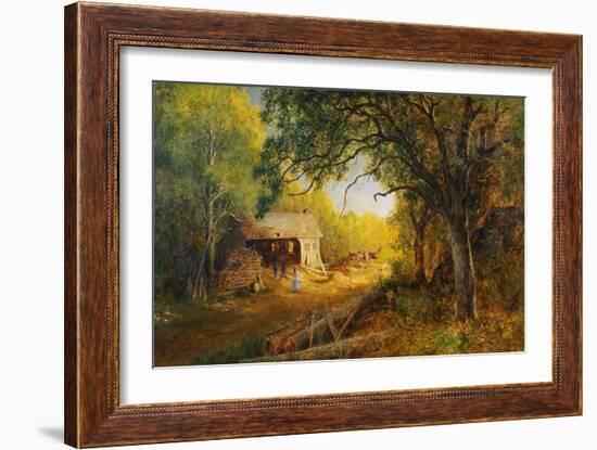 19th-Century American Painting of a Rural Scene with a Wood Mill-Geoffrey Clements-Framed Giclee Print