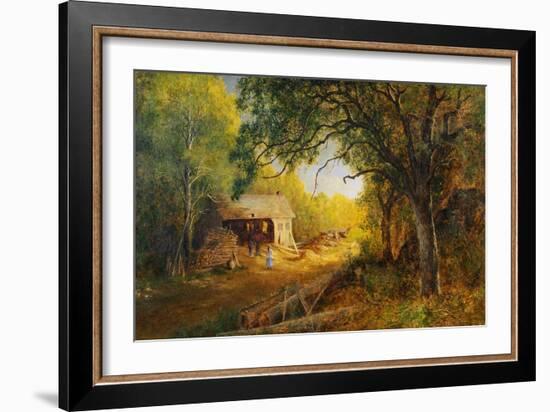 19th-Century American Painting of a Rural Scene with a Wood Mill-Geoffrey Clements-Framed Giclee Print