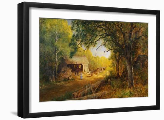 19th-Century American Painting of a Rural Scene with a Wood Mill-Geoffrey Clements-Framed Giclee Print