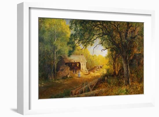 19th-Century American Painting of a Rural Scene with a Wood Mill-Geoffrey Clements-Framed Giclee Print