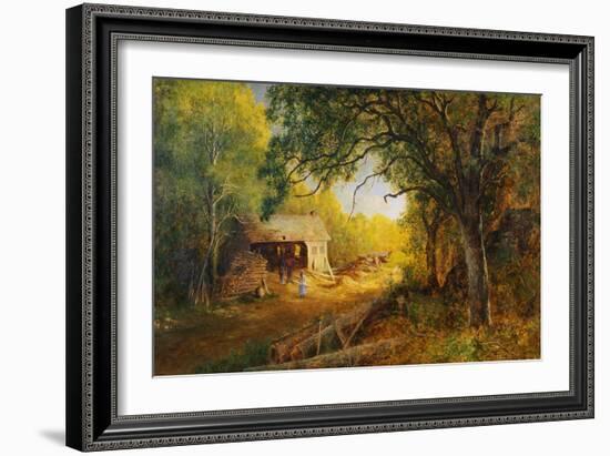 19th-Century American Painting of a Rural Scene with a Wood Mill-Geoffrey Clements-Framed Giclee Print