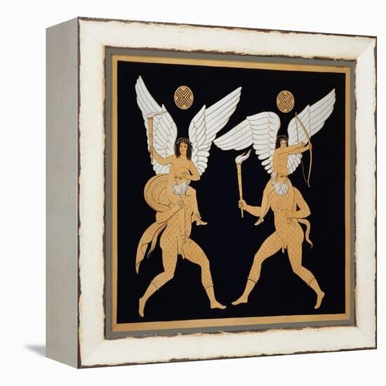 19th Century Antique Vase Illustration of Winged Figures on Men's Backs-Stapleton Collection-Framed Premier Image Canvas