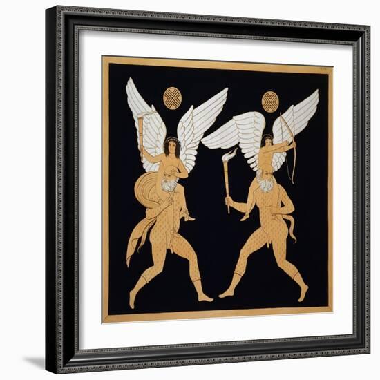 19th Century Antique Vase Illustration of Winged Figures on Men's Backs-Stapleton Collection-Framed Giclee Print