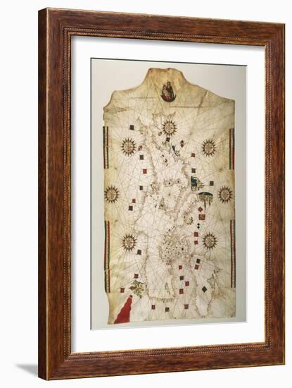 19th Century Copy of the Nautical Planisphere, 1500-Juan de la Cosa-Framed Giclee Print