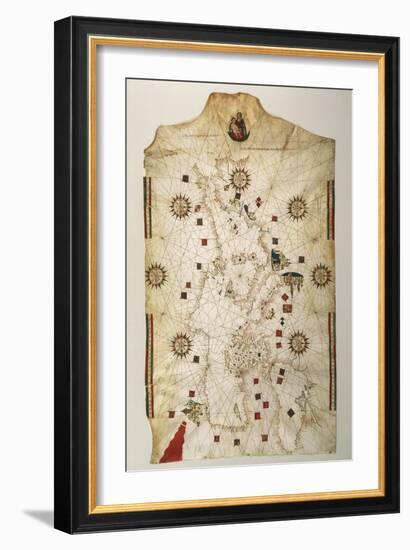 19th Century Copy of the Nautical Planisphere, 1500-Juan de la Cosa-Framed Giclee Print