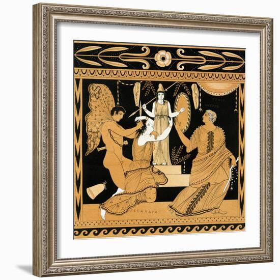 19th Century Greek Vase Illustration of Cassandra with Apollo and Minerva-Stapleton Collection-Framed Giclee Print