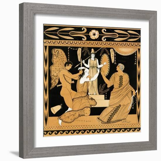 19th Century Greek Vase Illustration of Cassandra with Apollo and Minerva-Stapleton Collection-Framed Giclee Print