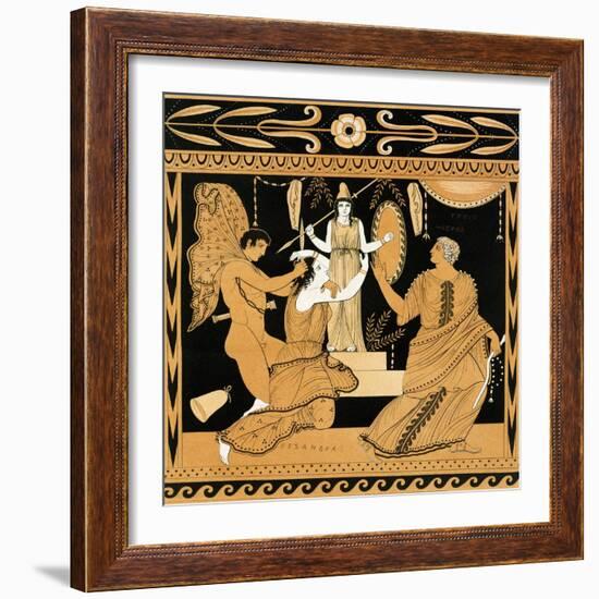 19th Century Greek Vase Illustration of Cassandra with Apollo and Minerva-Stapleton Collection-Framed Giclee Print