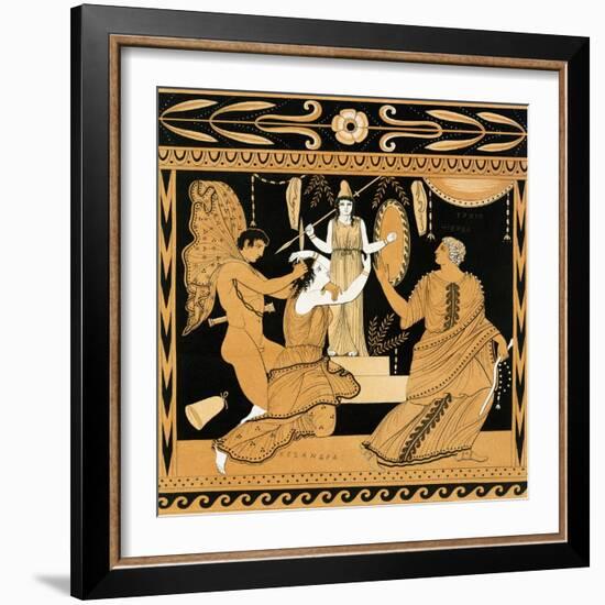 19th Century Greek Vase Illustration of Cassandra with Apollo and Minerva-Stapleton Collection-Framed Giclee Print