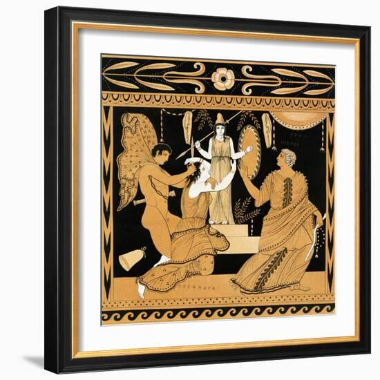 19th Century Greek Vase Illustration of Cassandra with Apollo and Minerva-Stapleton Collection-Framed Giclee Print