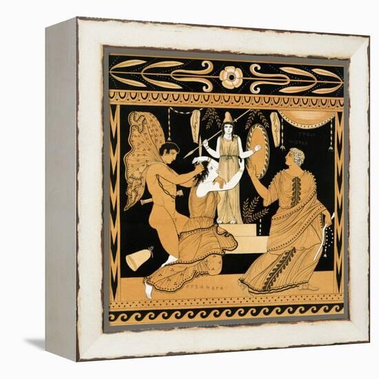 19th Century Greek Vase Illustration of Cassandra with Apollo and Minerva-Stapleton Collection-Framed Premier Image Canvas