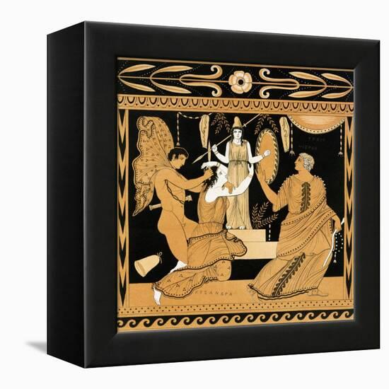 19th Century Greek Vase Illustration of Cassandra with Apollo and Minerva-Stapleton Collection-Framed Premier Image Canvas