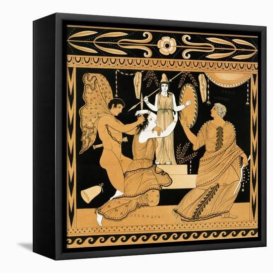 19th Century Greek Vase Illustration of Cassandra with Apollo and Minerva-Stapleton Collection-Framed Premier Image Canvas