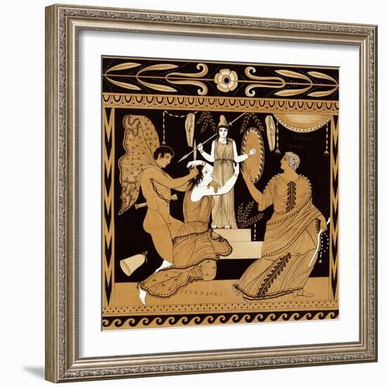 19th Century Greek Vase Illustration of Cassandra with Apollo and Minerva-Stapleton Collection-Framed Giclee Print