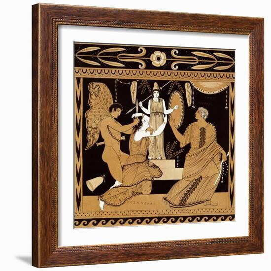 19th Century Greek Vase Illustration of Cassandra with Apollo and Minerva-Stapleton Collection-Framed Giclee Print