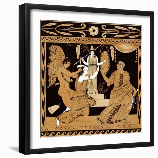 19th Century Greek Vase Illustration of Cassandra with Apollo and Minerva-Stapleton Collection-Framed Giclee Print