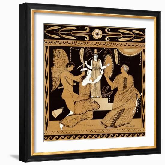 19th Century Greek Vase Illustration of Cassandra with Apollo and Minerva-Stapleton Collection-Framed Giclee Print