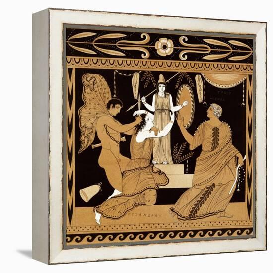 19th Century Greek Vase Illustration of Cassandra with Apollo and Minerva-Stapleton Collection-Framed Premier Image Canvas