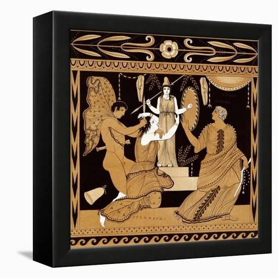 19th Century Greek Vase Illustration of Cassandra with Apollo and Minerva-Stapleton Collection-Framed Premier Image Canvas