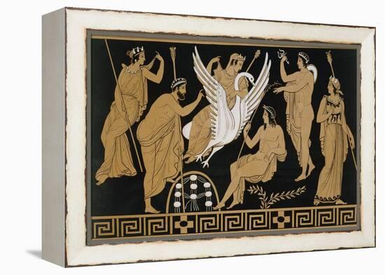 19th Century Greek Vase Illustration of Zeus Abducting Leda in the form of a Swan-Stapleton Collection-Framed Premier Image Canvas