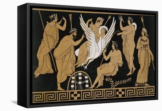 19th Century Greek Vase Illustration of Zeus Abducting Leda in the form of a Swan-Stapleton Collection-Framed Premier Image Canvas