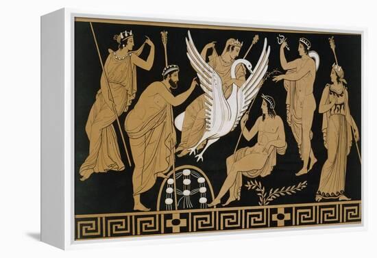 19th Century Greek Vase Illustration of Zeus Abducting Leda in the form of a Swan-Stapleton Collection-Framed Premier Image Canvas