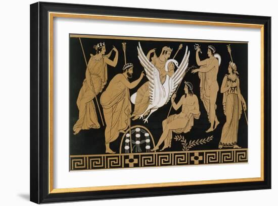 19th Century Greek Vase Illustration of Zeus Abducting Leda in the form of a Swan-Stapleton Collection-Framed Giclee Print