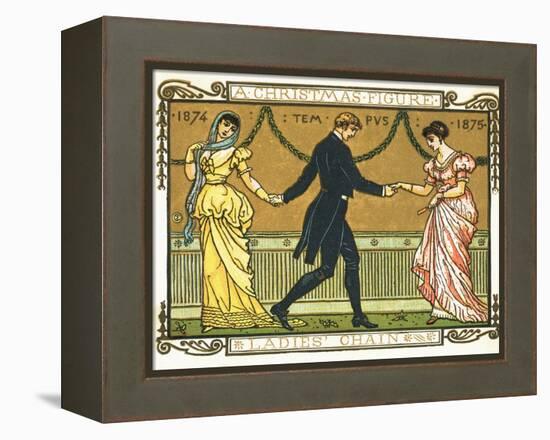 19th-Century Illustration of a Man Dancing Between Two Women-Bettmann-Framed Premier Image Canvas