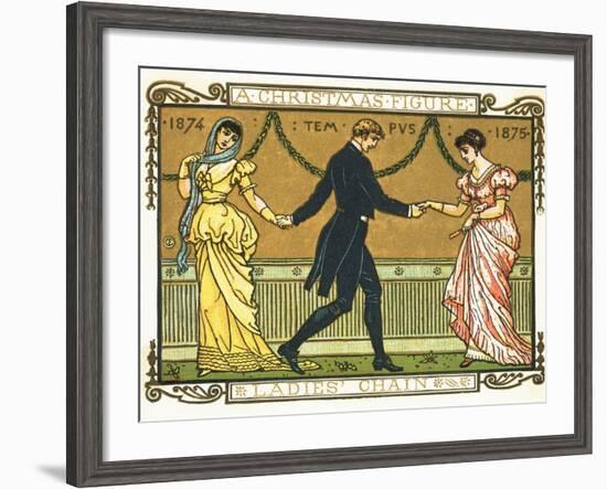 19th-Century Illustration of a Man Dancing Between Two Women-Bettmann-Framed Photographic Print