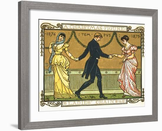 19th-Century Illustration of a Man Dancing Between Two Women-Bettmann-Framed Photographic Print