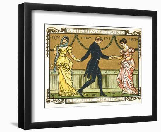 19th-Century Illustration of a Man Dancing Between Two Women-Bettmann-Framed Photographic Print