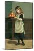 19th-Century Illustration of a Young Girl Preparing for the Christmas Season-null-Mounted Giclee Print