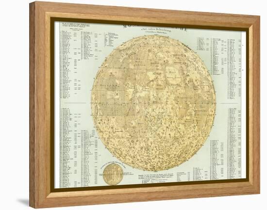 19th Century Map of the Moon-Detlev Van Ravenswaay-Framed Premier Image Canvas