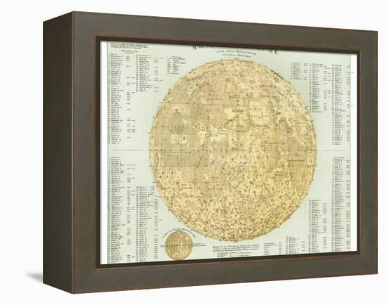 19th Century Map of the Moon-Detlev Van Ravenswaay-Framed Premier Image Canvas