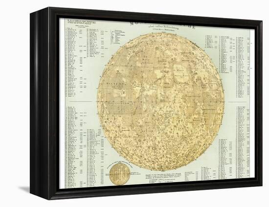 19th Century Map of the Moon-Detlev Van Ravenswaay-Framed Premier Image Canvas