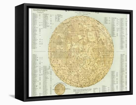 19th Century Map of the Moon-Detlev Van Ravenswaay-Framed Premier Image Canvas