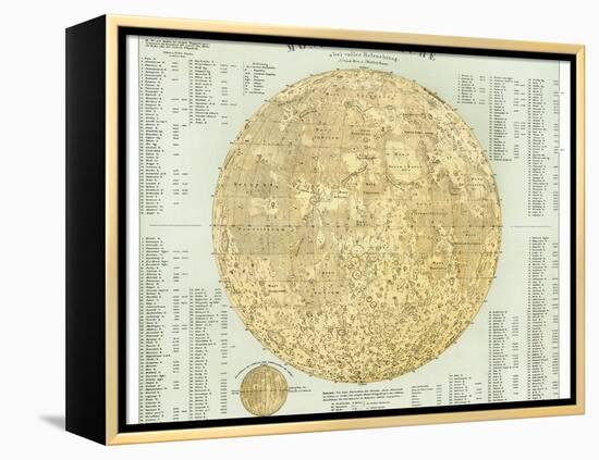 19th Century Map of the Moon-Detlev Van Ravenswaay-Framed Premier Image Canvas