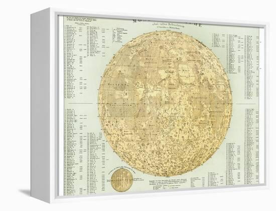 19th Century Map of the Moon-Detlev Van Ravenswaay-Framed Premier Image Canvas