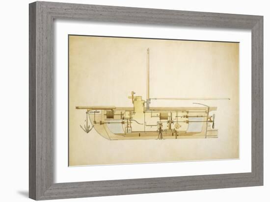 19th Century Military Submarine, Artwork-Library of Congress-Framed Photographic Print