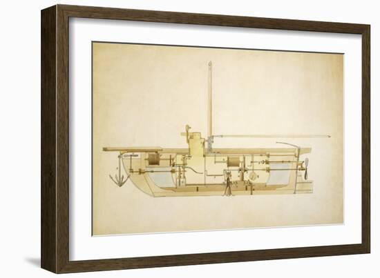 19th Century Military Submarine, Artwork-Library of Congress-Framed Photographic Print