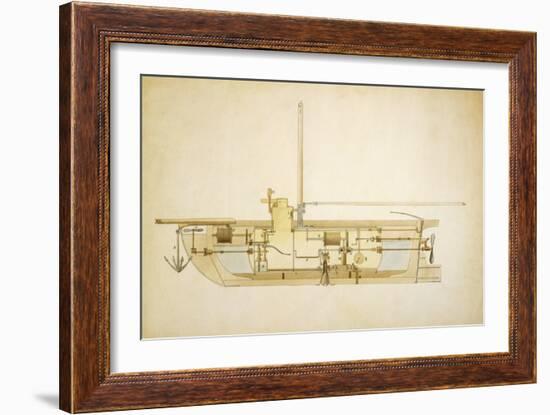 19th Century Military Submarine, Artwork-Library of Congress-Framed Photographic Print