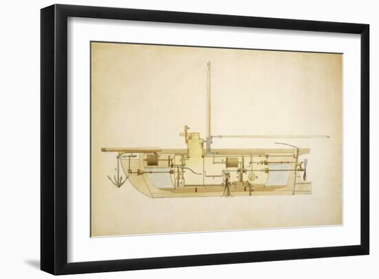 19th Century Military Submarine, Artwork-Library of Congress-Framed Photographic Print