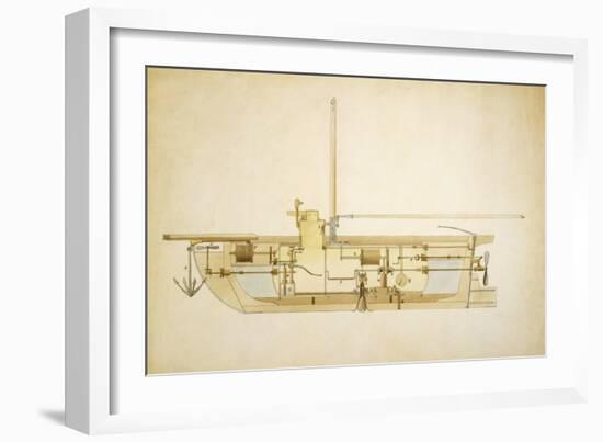 19th Century Military Submarine, Artwork-Library of Congress-Framed Photographic Print