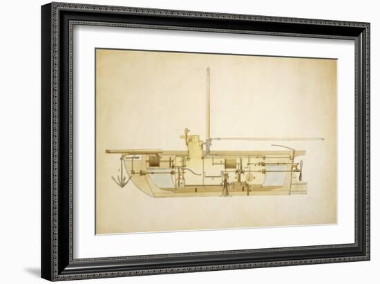 19th Century Military Submarine, Artwork-Library of Congress-Framed Photographic Print